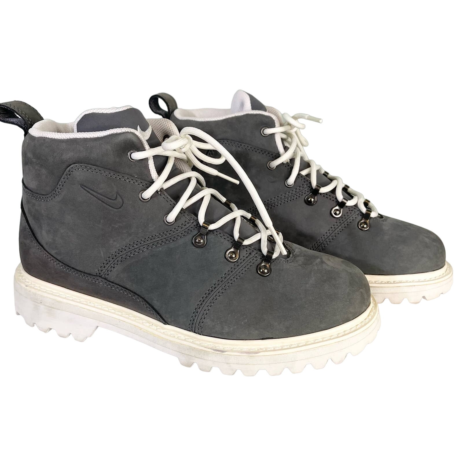 Nike Air Acg Gray Chunky Platform Lace Up High Top Hiking Sneaker Boots Size 8